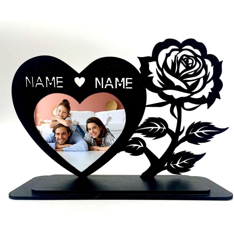 Herz Foto personalisiert Namen Mit Foto auf Holz gedruckt - Hochzeitsgeschenk Liebesgeschenk Herz Individuelles Geschenk zur