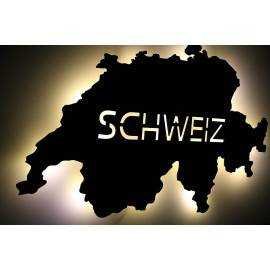 Swiss personalisiert mit Wunschtext Switzerland Lasergravur LED Schlummerlicht