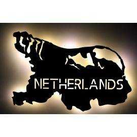 Niederlande personalisiert mit Wunschtext Netherlands Lasergravur LED Schlummerlicht