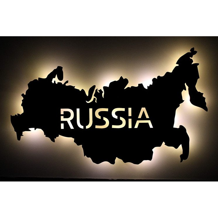 Russland personalisiert mit Wunschtext Russia Россия Lasergravur LED Schlummerlicht