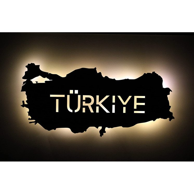 Türkei personalisiert mit Wunschtext Turkey Türkiye Lasergravur LED Schlummerlicht