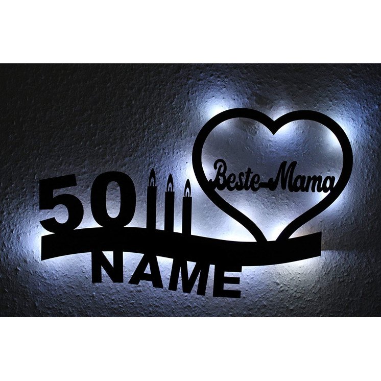 led Schlummerlicht Nachtlicht Beste Mama Geburtstag Geschenk, Name - Alter