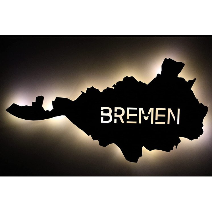 LED Schlummerlicht "Bremen" personalisiert mit Wunschtext -Lasergravur