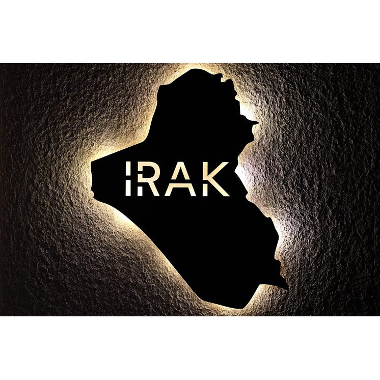 Irak personalisiert mit Wunschtext العراق Lasergravur Led - Iraq Schlummerlicht