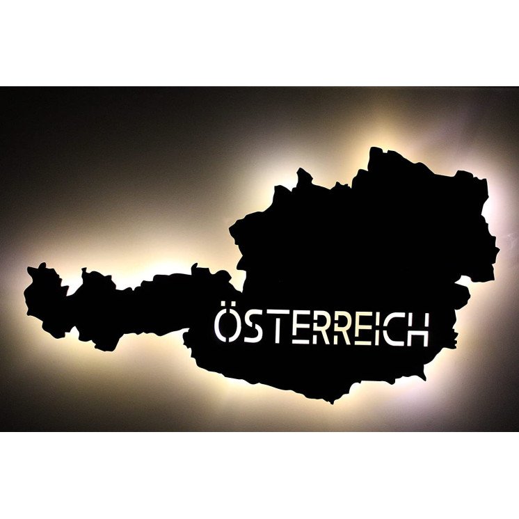 "Österreich" personalisiert mit Wunschtext Lasergravur Austria Led Schlummerlicht für Schlafzimmer Wohnzimmer Geschenk