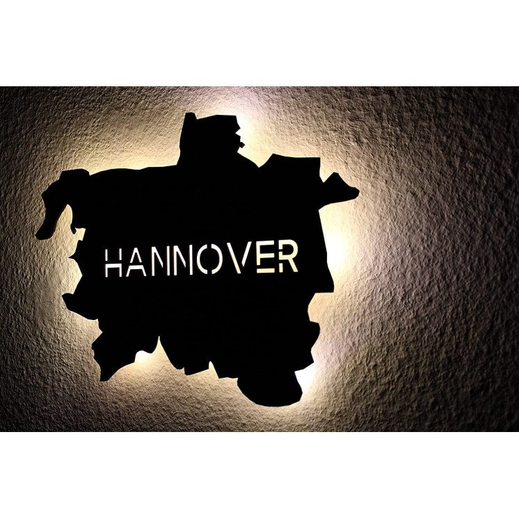 Led "Hannover" personalisiert mit Wunschtext Lasergravur Schlummerlicht für Schlafzimmer Wohnzimmer Geschenk