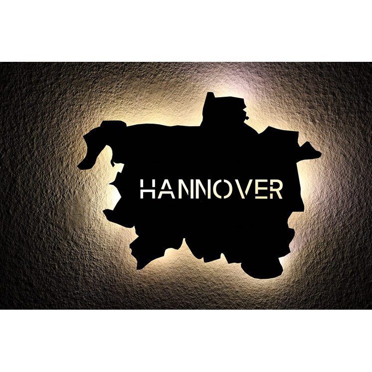 Led "Hannover" personalisiert mit Wunschtext Lasergravur Schlummerlicht für Schlafzimmer Wohnzimmer Geschenk