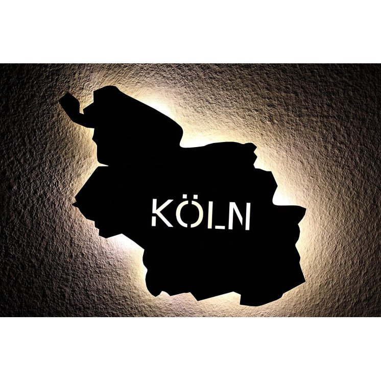 Led "Köln" personalisiert mit Wunschtext Lasergravur Schlummerlicht für Schlafzimmer Wohnzimmer Geschenk