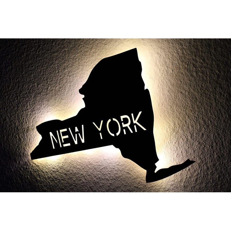 Led "New York" personalisiert mit Wunschtext Lasergravur Schlummerlicht für Schlafzimmer Wohnzimmer Geschenk