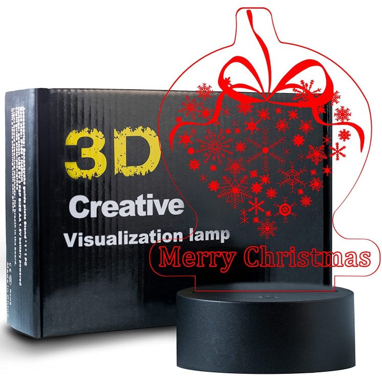 3D Illusion Weihnachtszapfen Lampe Nachtlicht Tischlampe 16 Farben USB