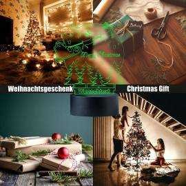 3D Illusion Lampe Nikolaus mit Wunschtext Weihnachtsmann Tischlampe 16 Farben