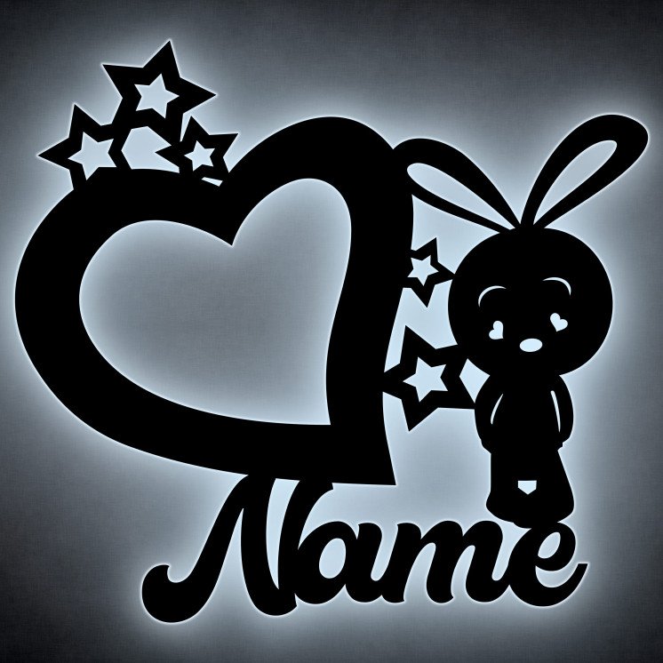 Nachtlicht (Herz & Hase) Baby-Geschenke personalisierte Geschenk mit Name zur Geburt & Taufe