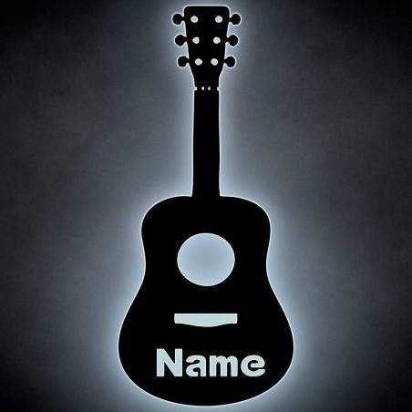 Gitarre LED Deko Schlummerlicht Nachtlicht Guitarre Wandlicht Wandlampe personalisiert mit Wunsch Name