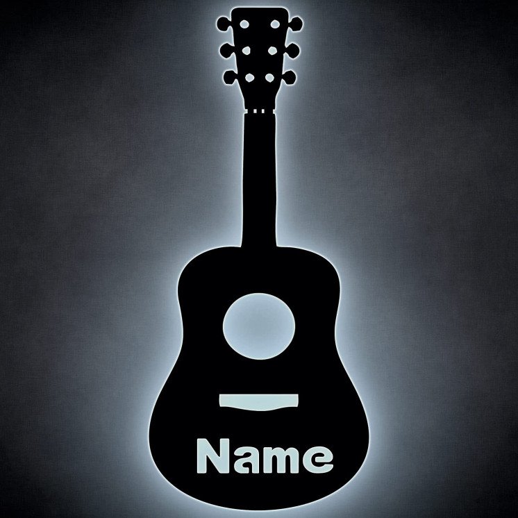 Gitarre LED Deko Schlummerlicht Nachtlicht Guitarre Wandlicht Wandlampe personalisiert mit Wunsch Name