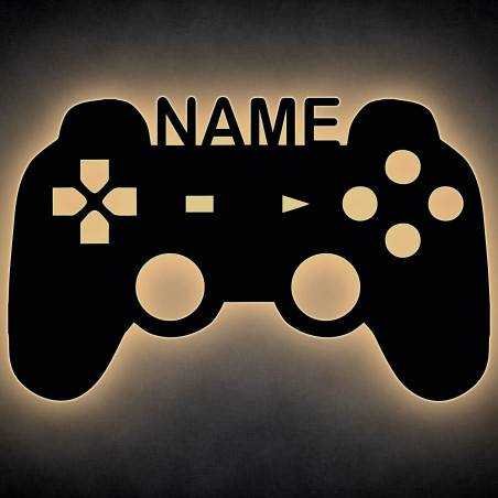 Controller LED Deko Schlummerlicht Gamer Gaming Joystick Wandlicht Wandlampe personalisiert mit Wunsch Name