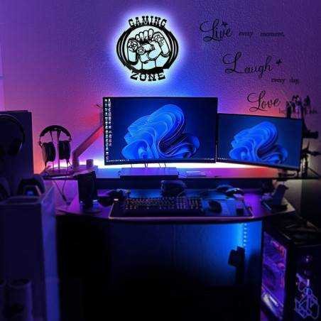 Led Gaming Zone Schild - Gamer Geschenke Zimmer Beleuchtung Wand Deko Lampe