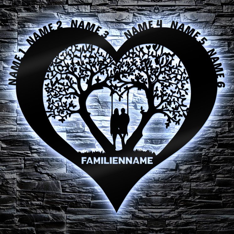 Led Love Familienbaum Lebensbaum - Baum Lasergravur Geschenke