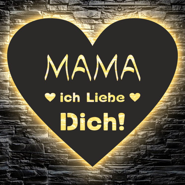 Mama Ich Liebe Dich Nachtlicht LED für Muttertag