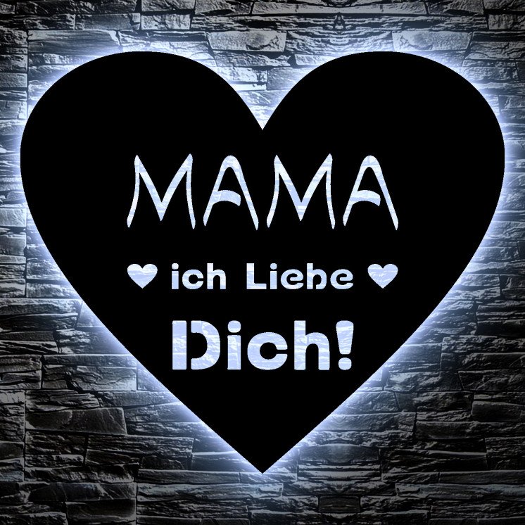 Mama Ich Liebe Dich Nachtlicht LED für Muttertag