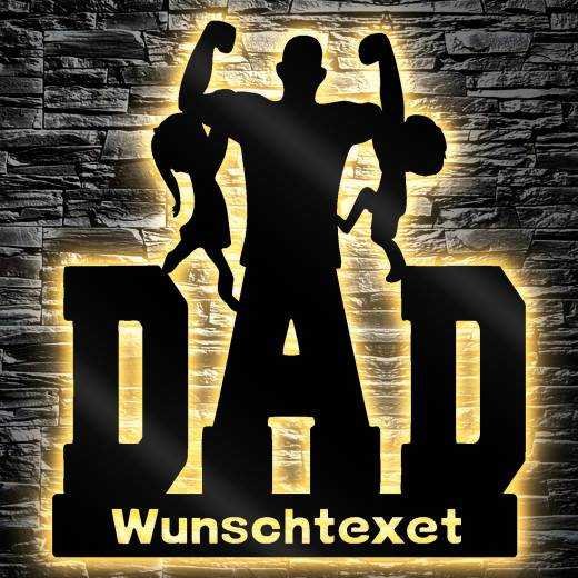 DAD Papa Led Wand-Lampe beleuchtet Vatertag Geschenk