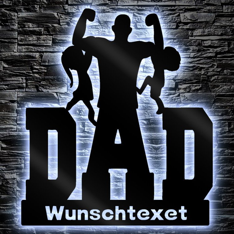 DAD Papa Led Wand-Lampe beleuchtet Vatertag Geschenk