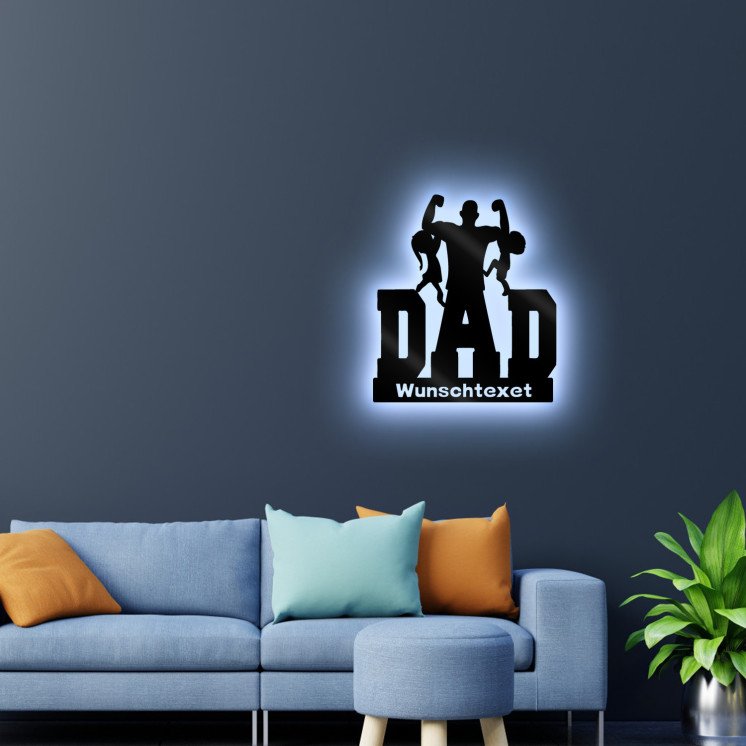 DAD Papa Led Wand-Lampe beleuchtet Vatertag Geschenk