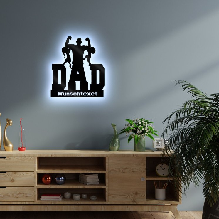 DAD Papa Led Wand-Lampe beleuchtet Vatertag Geschenk