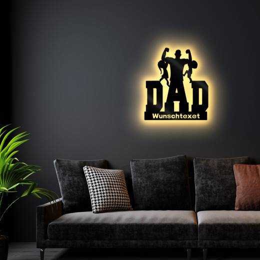 DAD Papa Led Wand-Lampe beleuchtet Vatertag Geschenk