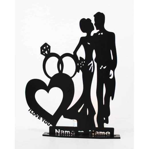 Teelichthalter i Love You Herz ich Liebe Dich - Liebesgeschenk personalisiert mit Namen Geschenk zur Hochzeit oder zum Jahrestag