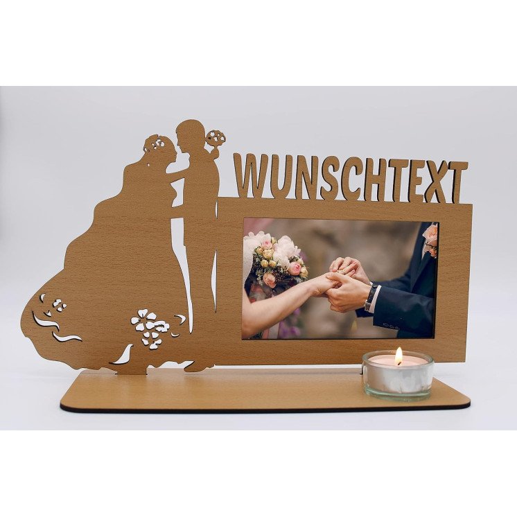 Fotorahmen für Ehepaare personalisiert mit Wunschtext zum Hochzeitgeschenk oder Geburtstag In 7 verschiedenen