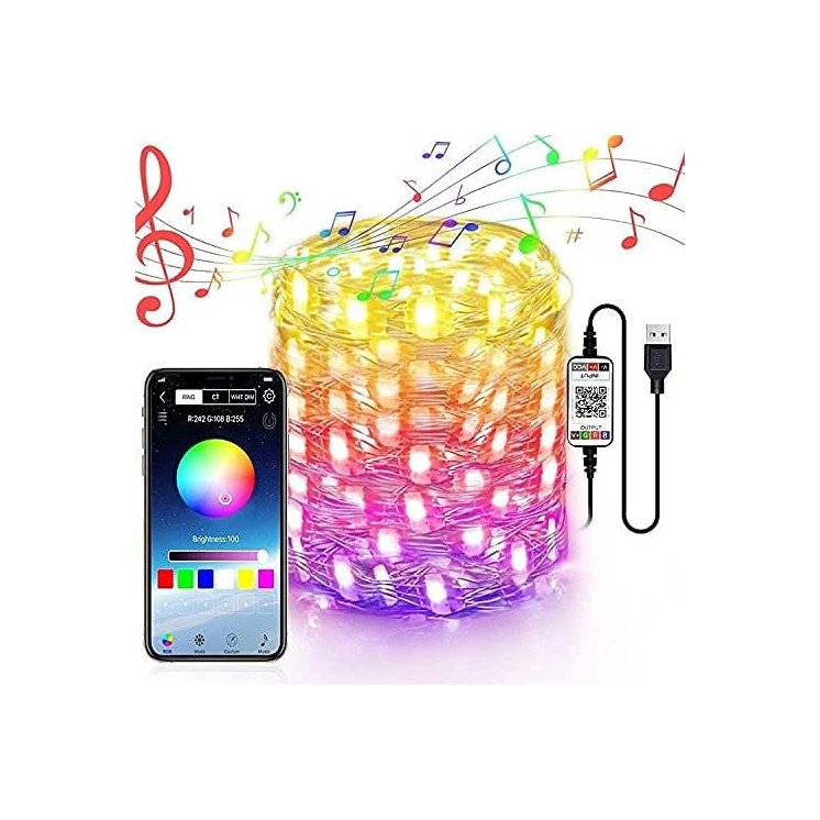 LEON - FOLIEN Fee Mädchen RGB Farbwechsel - Kinderlampe für Kinderzimmer - Mit 16 LED Farben USB App Bedienung/Musikgesteuert -