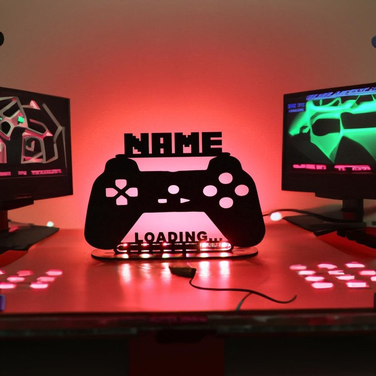 Controller Gamer Loading ... LED RGB personalisierte Merry Christmas Weihnachten Nachtlicht Schlummerlicht Tischdeko