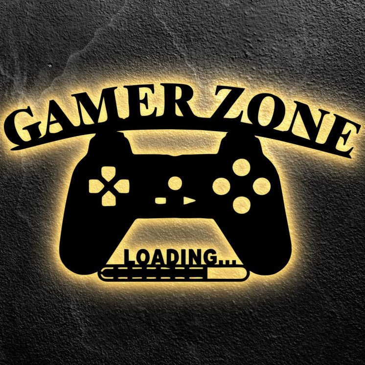 Gaming Zone LOADING ... Led Schild - Gamer Geschenkidee personalisiert Mit Name Zimmer Beleuchtung Wand Lampe - Zimmer Deko -