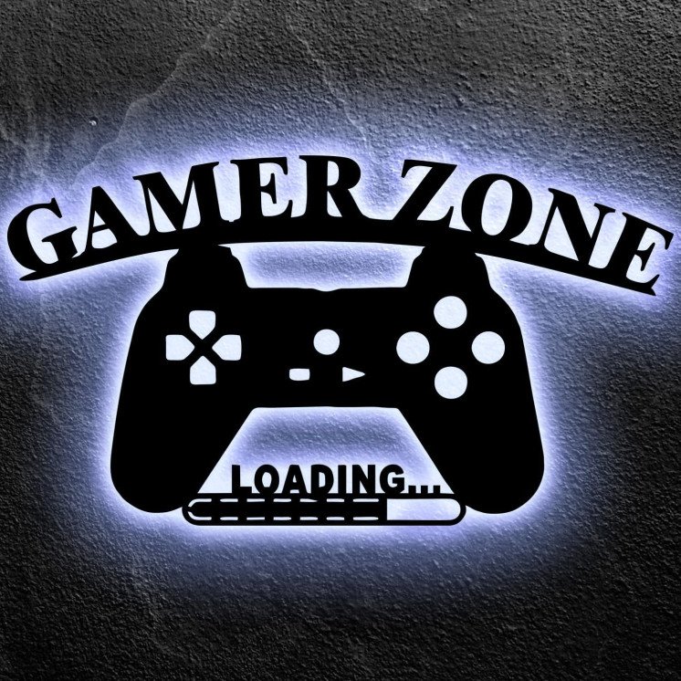 Gaming Zone LOADING ... Led Schild - Gamer Geschenkidee personalisiert Mit Name Zimmer Beleuchtung Wand Lampe - Zimmer Deko -