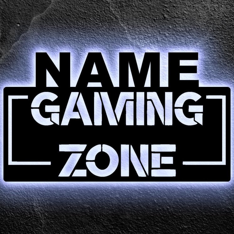 LEON FOLIEN Gaming Zone - Gamer Geschenke personalisiert I Zimmer Beleuchtung Wand Lampe in LED - für Videospiel Fans -