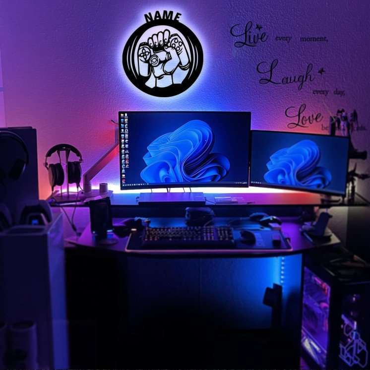 Led GAME ZONE Schild - Gamer Geschenkidee personalisiert Mit Name Zimmer Beleuchtung Wand Lampe - Zimmer Deko - Besondere