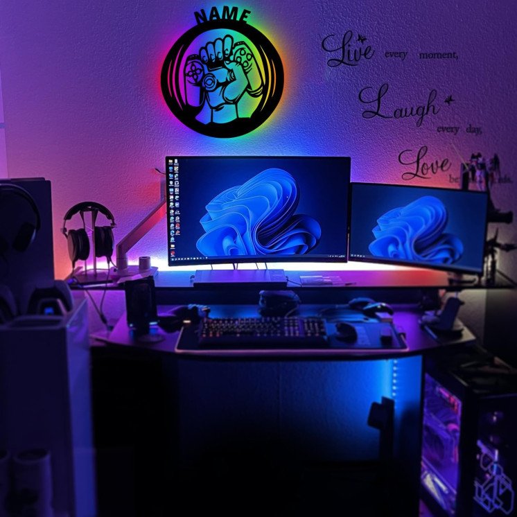 Led GAME ZONE Schild - Gamer Geschenkidee personalisiert Mit Name Zimmer Beleuchtung Wand Lampe - Zimmer Deko - Besondere