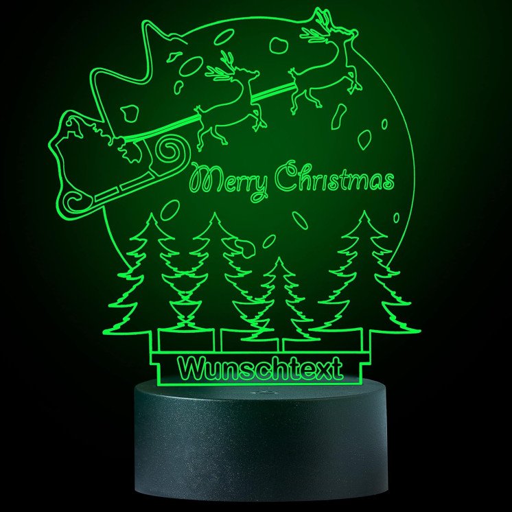 Weihnachtsmann 3D Illusion Lampe Nikolaus mit Wunschtext Tischlampe 16 Farben USB Touch Switch Led Licht Dekorationsideen für