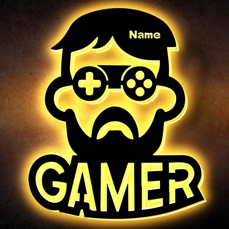 CAMER - RGB Led Gaming Schild - Gamer Geschenkidee personalisiert Mit Name Wand Lampe - Zimmer Deko - Besondere Geschenke für