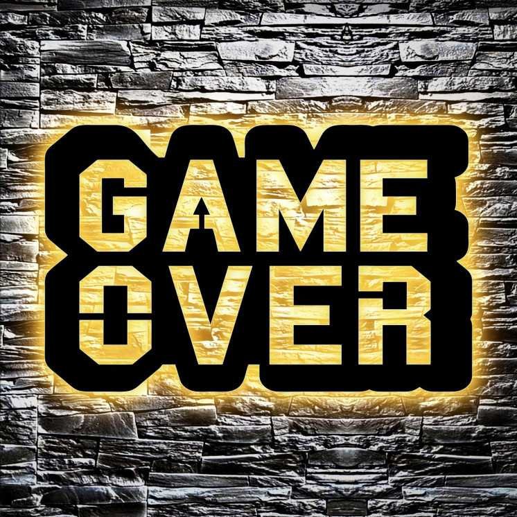 Game Over RGB Led Gaming Zone - Gaming Schild - Gamer personalisiert Wand Lampe - Zimmer Deko - Besondere Geschenke für