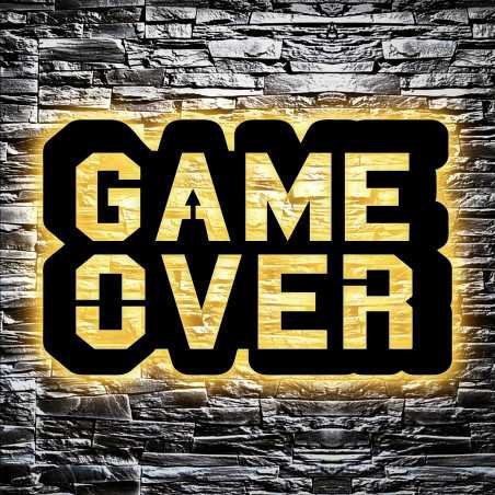 Game Over Led Gaming Zone - Gaming Schild - Gamer personalisiert Wand Lampe - Zimmer Deko - Besondere Geschenke für Videospiel