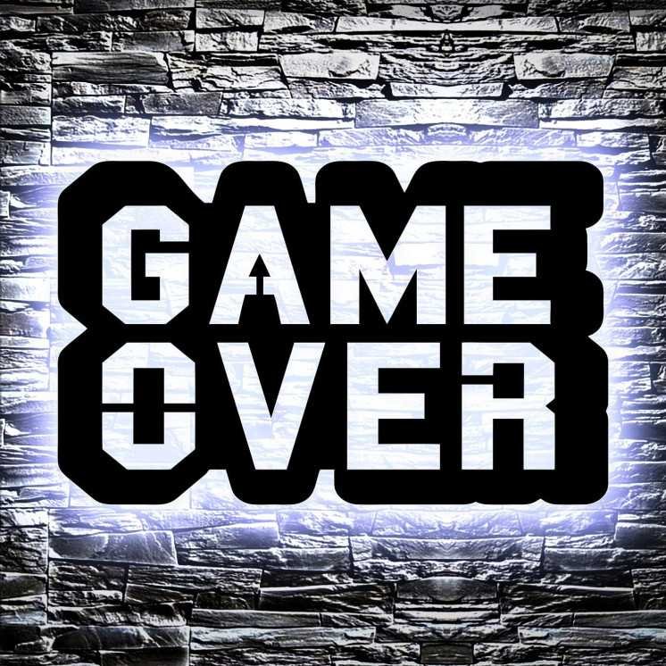 Game Over Led Gaming Zone - Gaming Schild - Gamer personalisiert Wand Lampe - Zimmer Deko - Besondere Geschenke für Videospiel