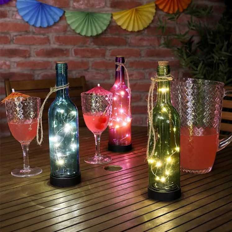 Mini LED Lichterkette Grün mit Batterie 2 Meter 20 LEDs Kupferkabel Wasserdicht Draht Klein Dekoration Weihnachten Halloween