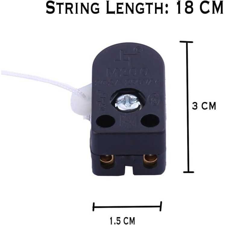 Zugschalter mit Schnur, 2 A, 250 V~, als Ersatz für Lampen - Mini-Schalter zur einfachen Steuerung Ihrer Beleuchtung.