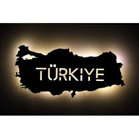 Türkei personalisiert mit Wunschtext Turkey Türkiye Lasergravur LED Schlummerlicht für Schlafzimmer Wohnzimmer Geschenk