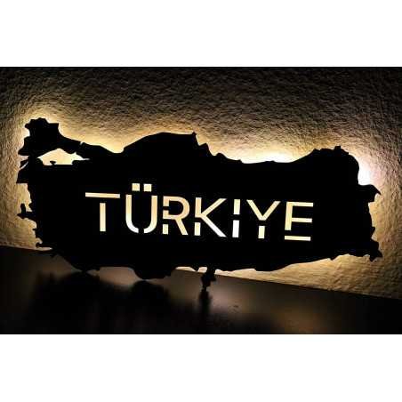 Türkei personalisiert mit Wunschtext Turkey Türkiye Lasergravur LED Schlummerlicht für Schlafzimmer Wohnzimmer Geschenk