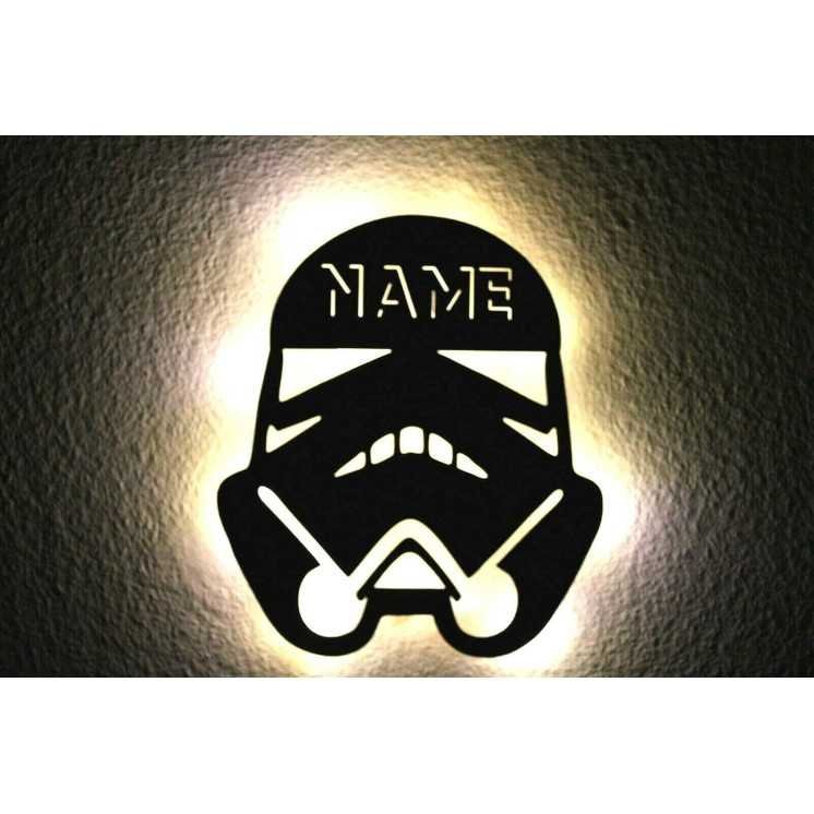 LEON FOLIEN Stormtrooper Schlummerlicht LED, personalisiert mit Name Lasergravur Nachtlicht für Schlafzimmer Wohnzimmer Geschenk