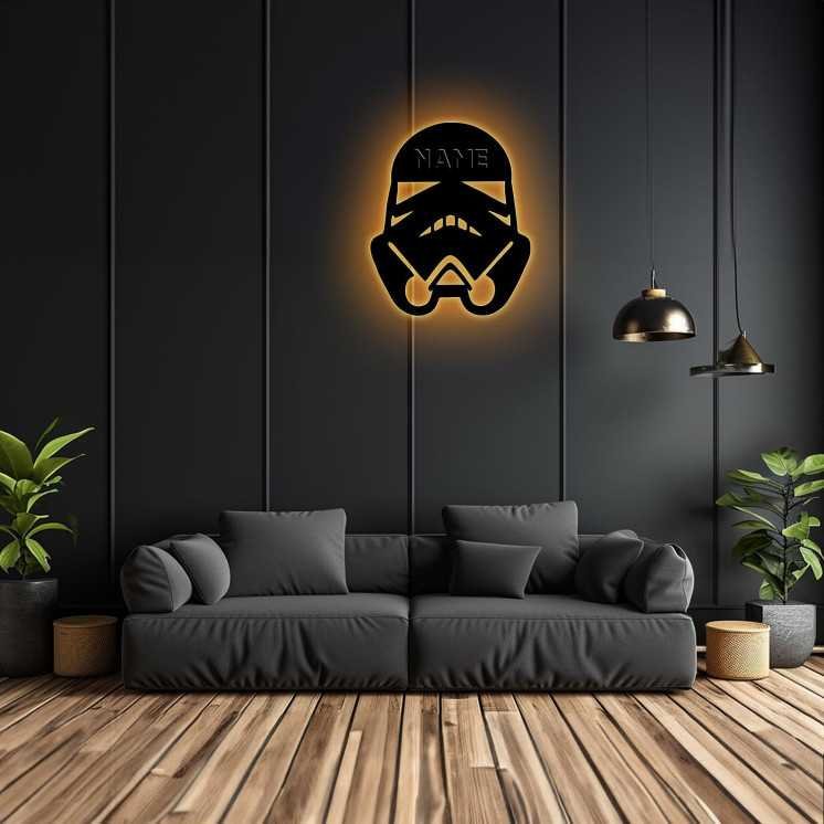 LEON FOLIEN Stormtrooper Schlummerlicht LED, personalisiert mit Name Lasergravur Nachtlicht für Schlafzimmer Wohnzimmer Geschenk