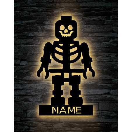 LEON - FOLIEN Lustiger Roboter Led personalisiert mit Name Schlummerlicht Nachtlicht Geschenk Baby Kinder Junge Mädchen Jungs -