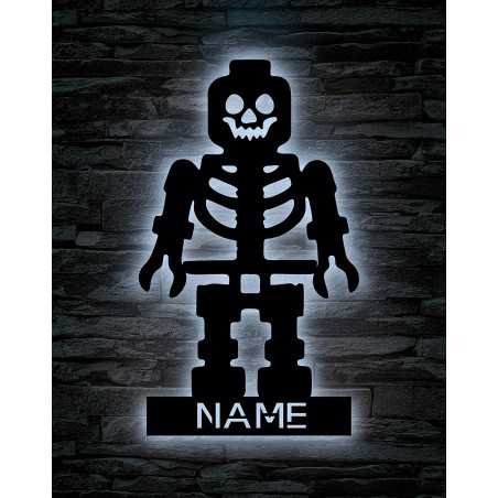 LEON - FOLIEN Lustiger Roboter Led personalisiert mit Name Schlummerlicht Nachtlicht Geschenk Baby Kinder Junge Mädchen Jungs -